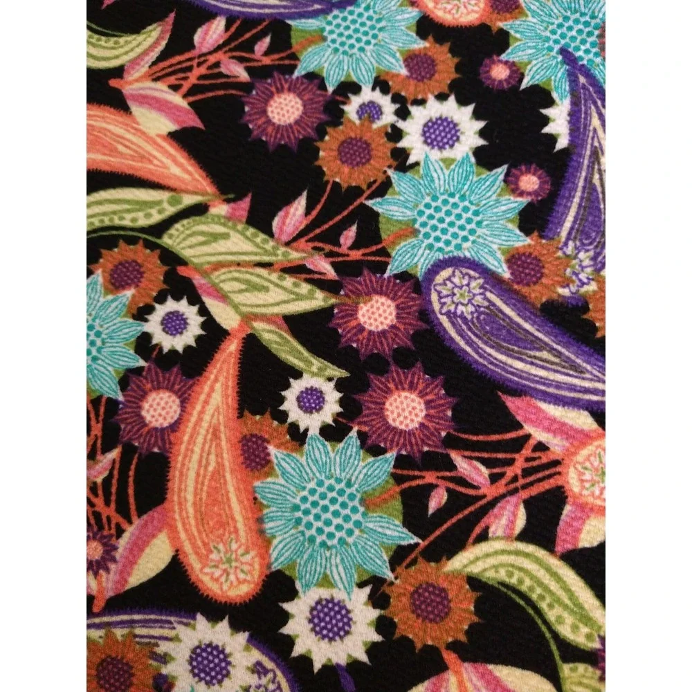 LuLaRoe Skirt Ladies‎ Size L Purple Easter Stretch Straight Knee Length (E#10)
